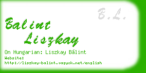 balint liszkay business card